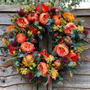 Fall Peony and Pumpkin Wreath Year Round Wreath Artificial Fall Wreath_