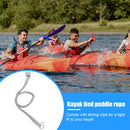 Elastic Kayak Paddle Leash with Hook Fishing Rod Pole Coiled Lanyard (Grey)