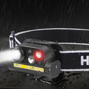 Red Blue Green Light Fishing Head Lamp Multi-function Induction Headlight