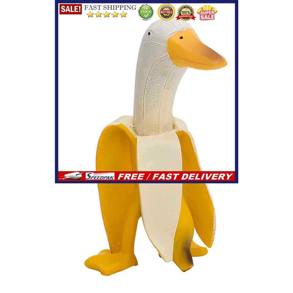 Banana Duck Sculpture - Funny Duck Art Statue Ornament Housewarming Garden