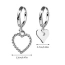 Girls Jewelry Drop Earrings Irregular Earrings Asymmetry Love Heart Earrings
