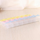7 Days Weekly Transparent 21 Compartment Lid Tablet Pill Box Holder Case
