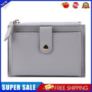 Women Fashion Solid Color Multi-slot Card Holder PU Leather Wallet (Gray)