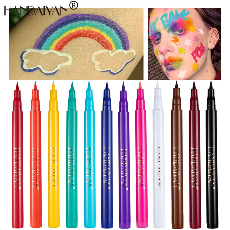 12pcs Long Lasting Eyeliner Pencil Matte Colorful Non Blooming Eyeliner Makeup