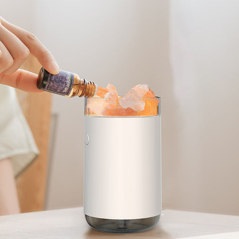 Salt Stone Humidifier 260ml Portable Cooler Mist Maker Essential Oil Diffuser