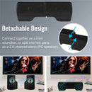USB Power Speakers Clip-On Computer Stereo Sound Bar 3.5mm for Desktop Laptop PC