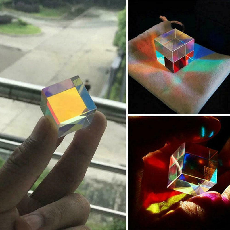 1x Unique Optical Glass Cubes RGB Combiner Splitter Rendering Gifts Color I6G2