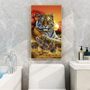 Tiger Mom and Kids Oil Paint By Numbers Kit DIY Home Decoration Gift Wall A
