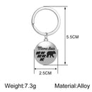Alloy Keychain Stainless Steel Keyring Mama Papa Bear Printing Pendant (01)