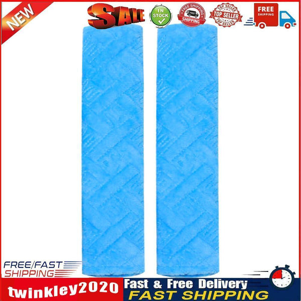 2pcs Car Seat Belt Cover Non Slip Fluffy Safety Belt Shoulder Pad (Blue) Newly
