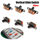 Stable Performance 1P2T Toggle Switch 3Pin DC 50V 0.5A Vertical Slide Switch