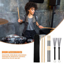 6psc/Lot Drum Sticks Wooden Drumsticks Set Steel Wire Brushes with Storage