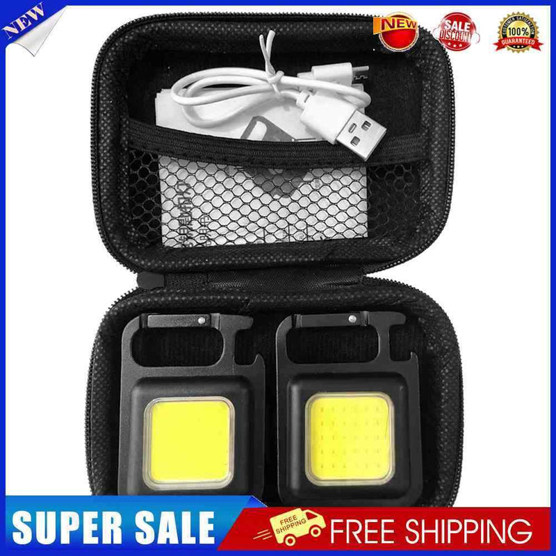 #A 4 Modes Waterproof 6W Type-C USB Rechargeable COB LED Mini Keychains Flashlig