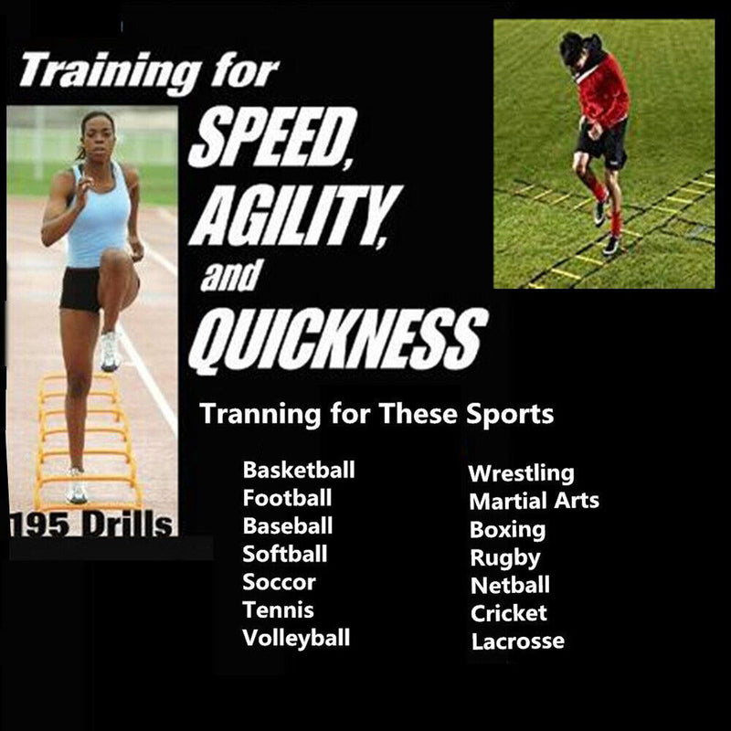 Durable 8 rung 12 Feet 4m Agility Ladder for Soccer Speed Training  Newly