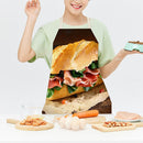 Kitchen Aprons for Women Men Household Baking Linen Cook Hamburger Tablier