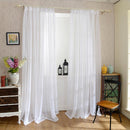 Solid White Yarn Curtain Window Tulle Curtains for Living Room