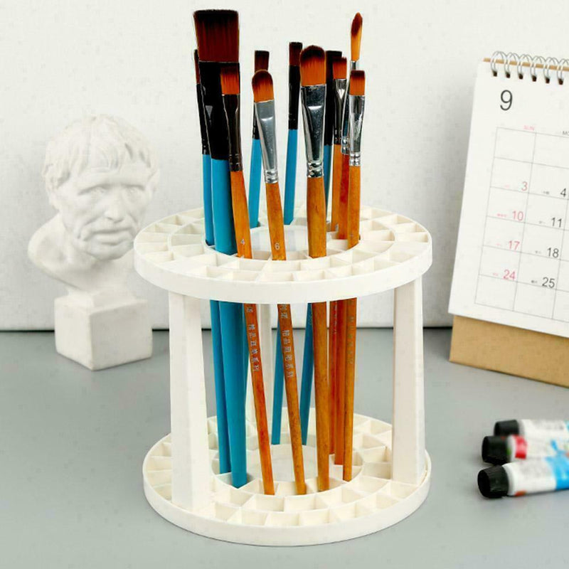 Art Supplies Multi Bin Paint Brush Pen Holder Round J4G8 PlasticL Drawing A9U5