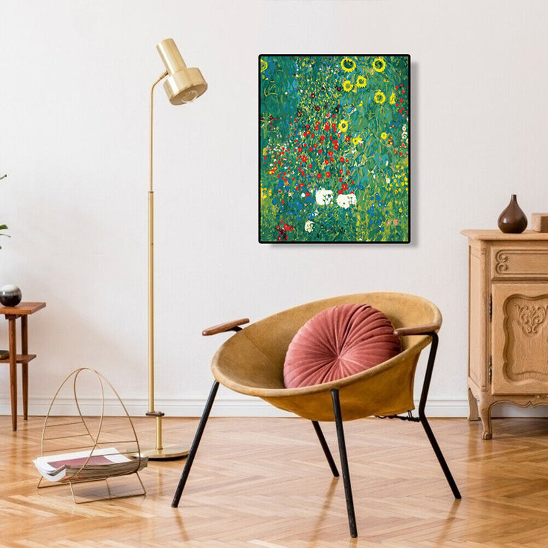 DIY Digital Oil Painting By Numbers Green Flower Color Drawing Plant Picture Kit