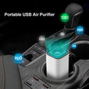 Portable USB Negative Ion Air Purifier w/ Filter Home Odor Remover (White)