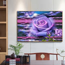 Purple Flower Mosaic Diamond Painting Drawing Full Round Drill DIY Art Handcraft