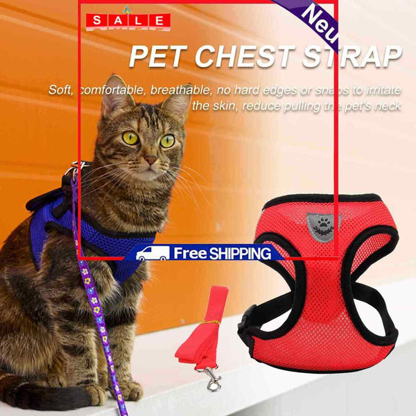 Polyester Cat Dog Harness Escape Proof Cat Harness Vest Dog Cat Vest for Outdoor