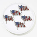 American Flag USA National Flag Star Lapel Pins Crystal Brooch Badge L0Y4