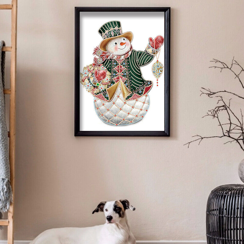 DIY Christmas Snowman Drawing Part Drill Special Shape Diamond Painting Kit