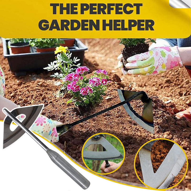 Hollow Hand Hoe - Sharp Gardening Gift for Backyard Weeding Loosing Planting