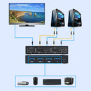 4K HDMI-compatible Switcher USB HUB KVM Switch for Keyboard Mouse Printer