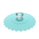 Lace Silicone Diamond Cup Lid Thermal Insulation Cup Cover (Baby Blue)