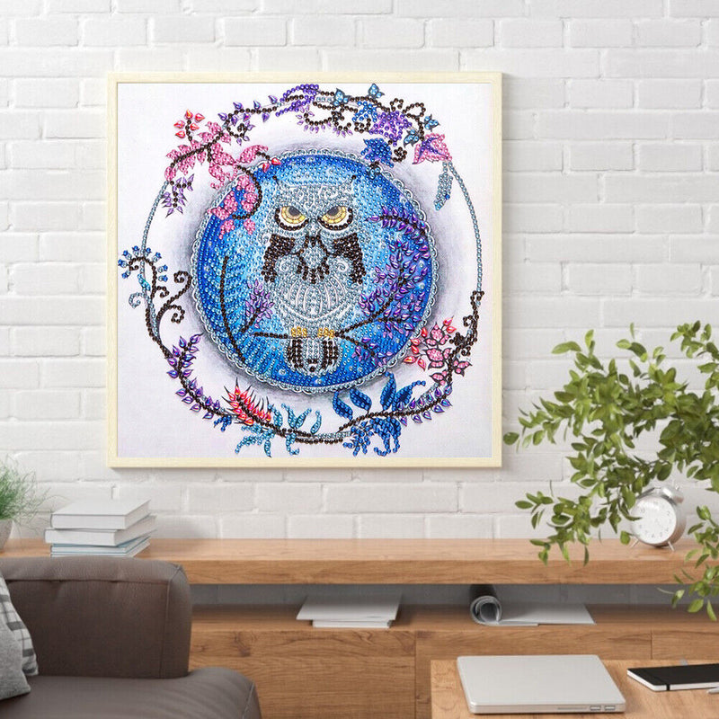 30x30cm 5D DIY Partial Special Shaped Drill Diamond Painting Owl for Ornament