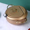 Deep Fryer Pot Japanese Style Pot with Lid & Oil Drip Drainer Rack for Kitc