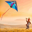Spider Delta Kites Tails with Handle Kids Outdoor Educational Gift (Blue) Newly
