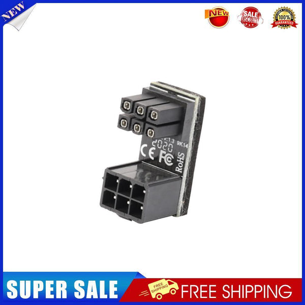 ATX 6 Pin Female to Male 180 Degree Up Angled Adapter for Graphics Card
