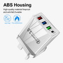 3 USB Fast Charger 3.1A PD Type-C Wall Power Adapter for Phone (White UK)