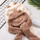 Cute Caps Winter Warm Bear Ear Hat Hat Scarf Set Beanies Caps Earflap Earmuff