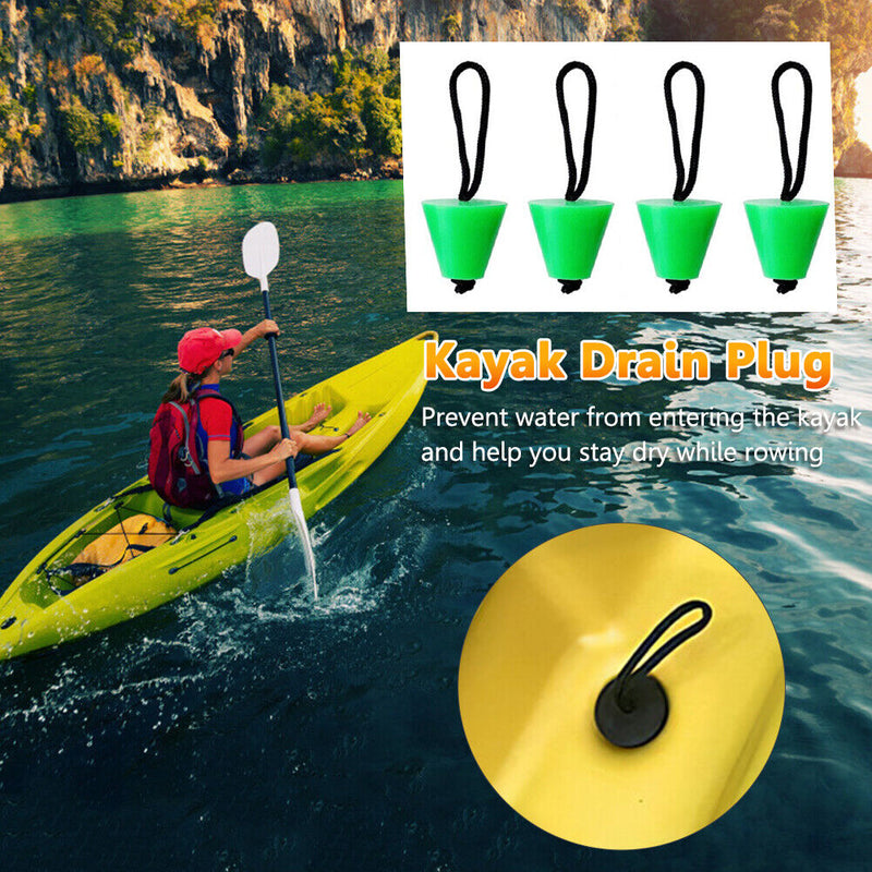 4x Kayak Canoe Boat Scupper Plugs Marine Dinghy Drain Holes Stopper (Green)