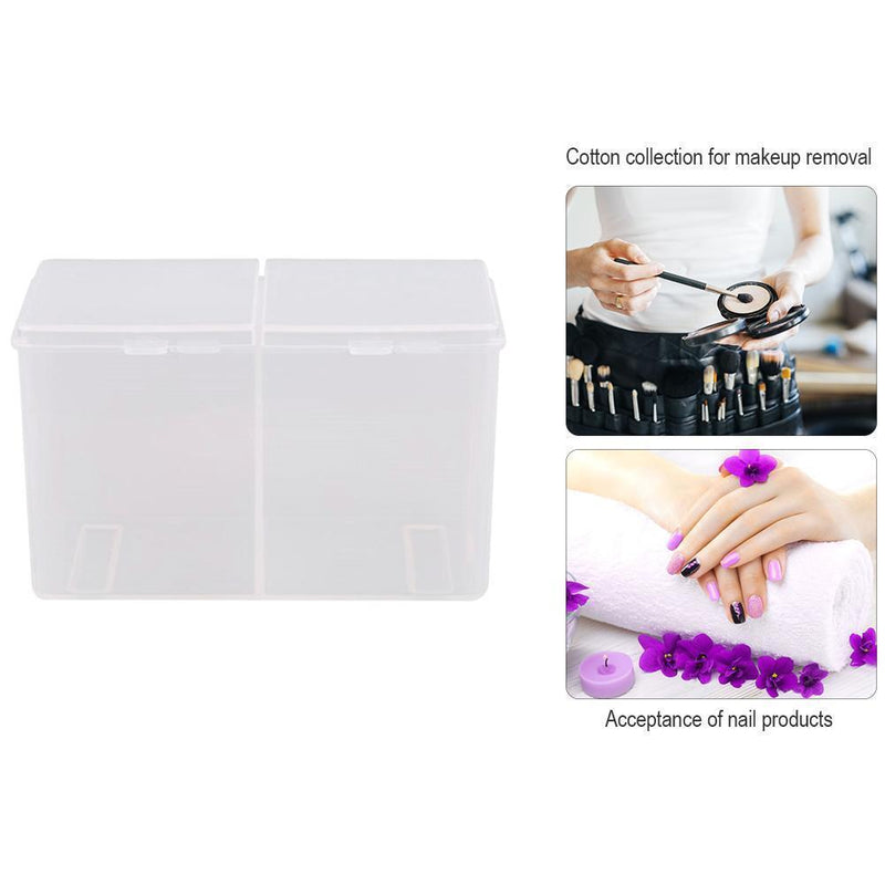 Cleaning Cotton Storage Box Swab Pad Nail Art Compartment Container (White)