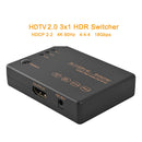 3x1 HDMI-compatible Splitter 4K 60Hz HDCP 2.2 HDR 3 In 1 Out HD Switcher fo