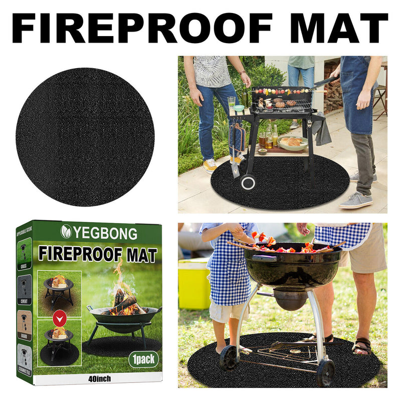 Fire Pit Mat - Fire Heat Resistant Pad for Under Grill Bonfires Grass Garden