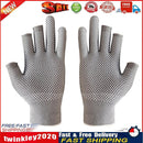 3 Fingers Cut Fishing Gloves Anti-Slip Sunscreen Angling Gloves (Gray) Newly