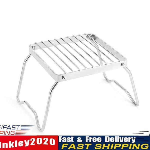 Stainless Steel Folding Backpacking Camping Stove Campfire BBQ Grill Rack Newly