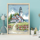 Lighthouse (2) Partial Cross Stitch 14CT Cotton Thread Printed Embroidery Kits