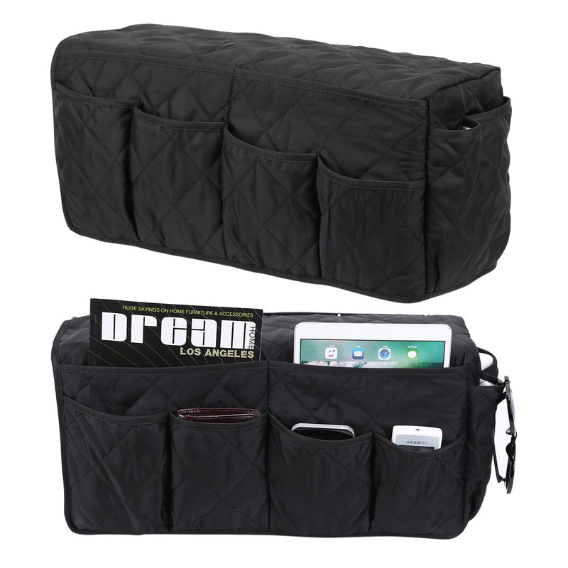 Armchair Caddy Non Slip Sofa Armrest Organizer with 14 Pockets (Black) Newly