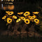 LED Solar Sunflower Shape Light Ground Plug-in Iron Lamp Path Decor (B)