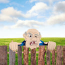 Garden Illustration Fence Decoration Wood Old Man/Lady Yard Art Sign (A) Newly