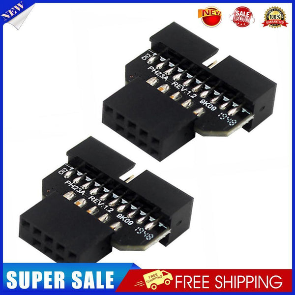 2x USB 3.0 19/20Pin to USB 2.0 Adapter Front Panel Connector Converter (A)