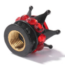 4pcs Auto Car Bling Rhinestone Black Crown Wheel Tire Valve Caps (Red) Newly