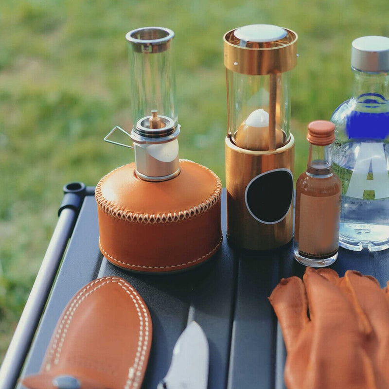 PU Leather Gas Canister Bag Cover LPG Fuel Can Protective Sleeve Brown (S) Newly