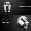 3pcs Coffee Capsule Cup Refillable Baskets Pod + Spoon Brush for Nescafe